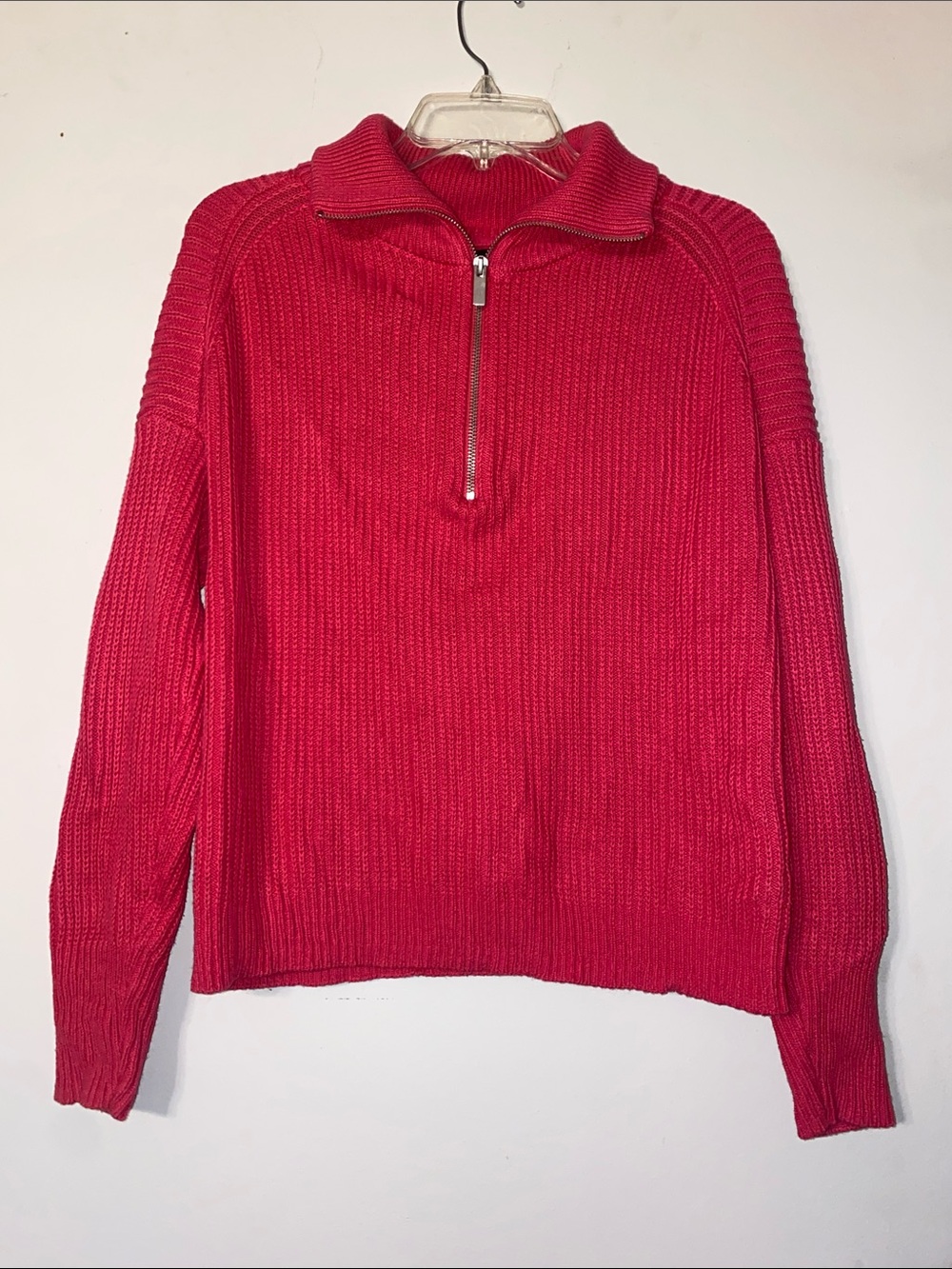 Rachel Zoe Hot Pink Ribbed Knit Sweater